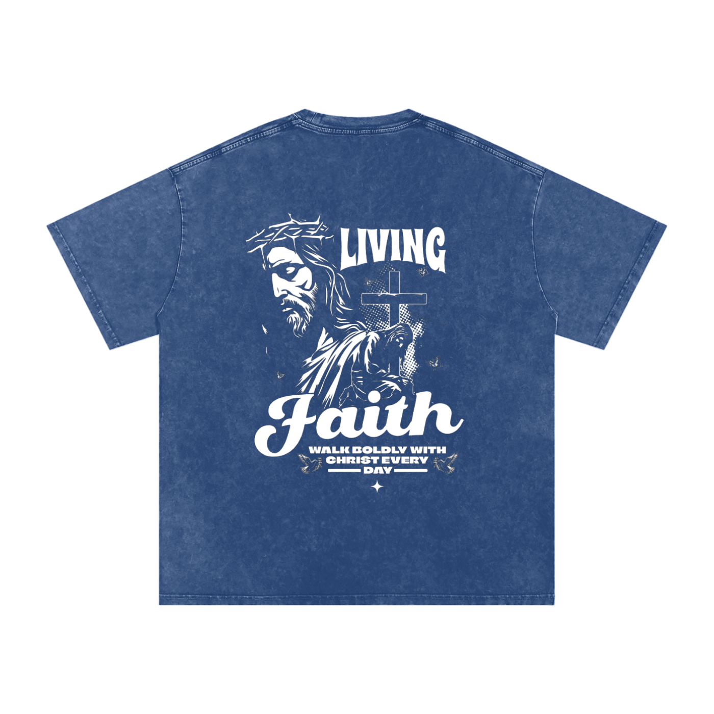 Living Faith Snow Washed Oversized Cotton T-Shirt