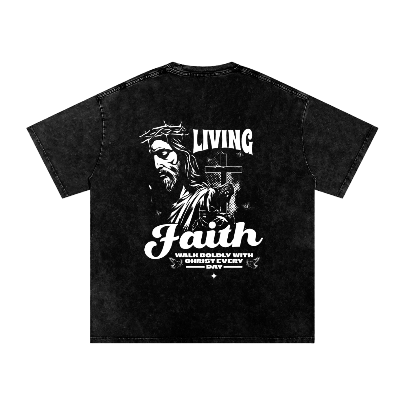 Living Faith Snow Washed Oversized Cotton T-Shirt