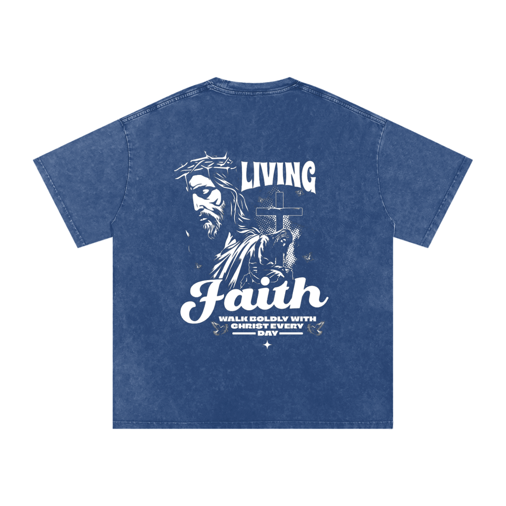 Living Faith Snow Washed Oversized Cotton T-Shirt