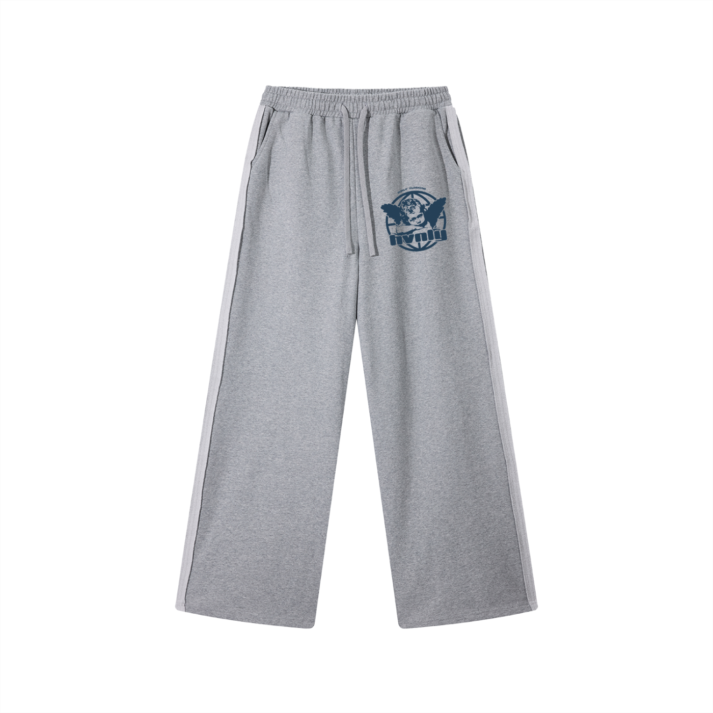 Gray Hvnly Contrast Tape Straight-Leg Sweatpants