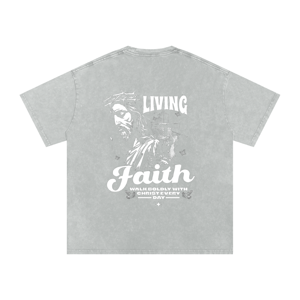 Living Faith Snow Washed Oversized Cotton T-Shirt