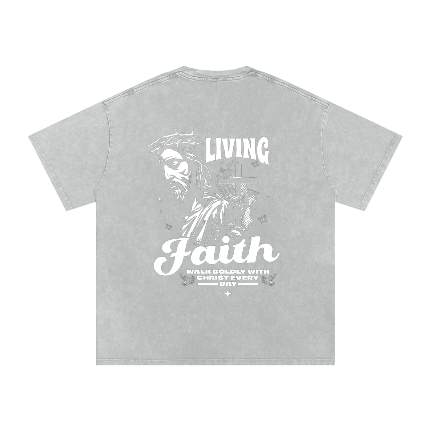 Snow Washed Oversized Cotton T-Shirt