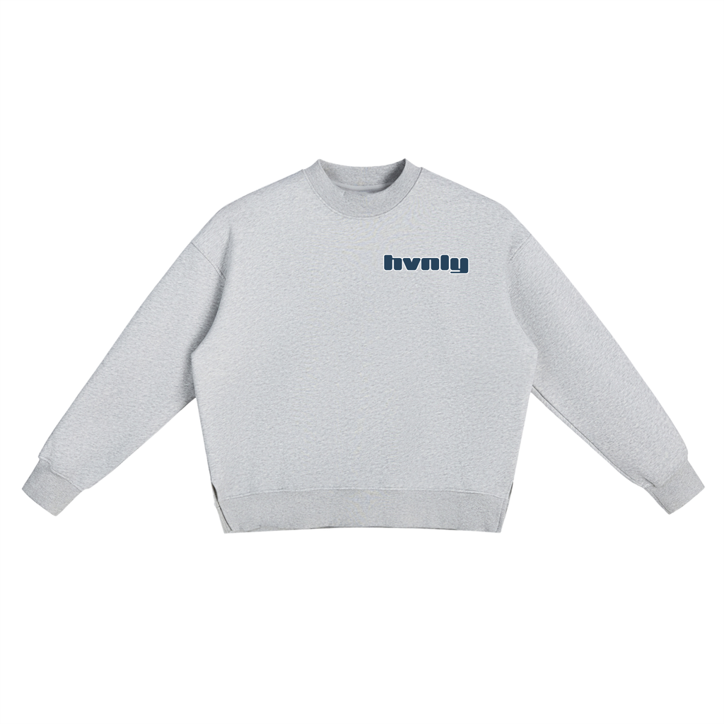 Gray Hvnly Fleece Side Slit Crewneck Sweatshirt