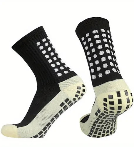 Grip Soccer Socks Anti Slip Athletic Socks Non-Slip Football Basketball Socks with Grip Pads