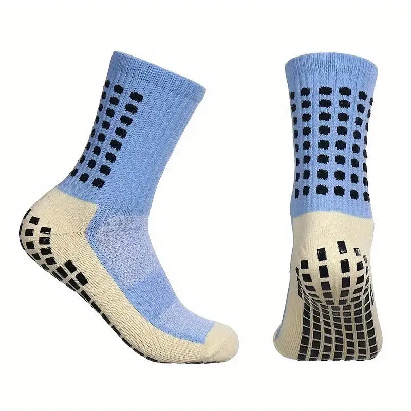 Grip Soccer Socks Anti Slip Athletic Socks Non-Slip Football Basketball Socks with Grip Pads