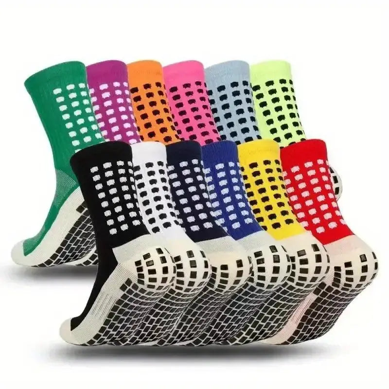 Grip Soccer Socks Anti Slip Athletic Socks Non-Slip Football Basketball Socks with Grip Pads