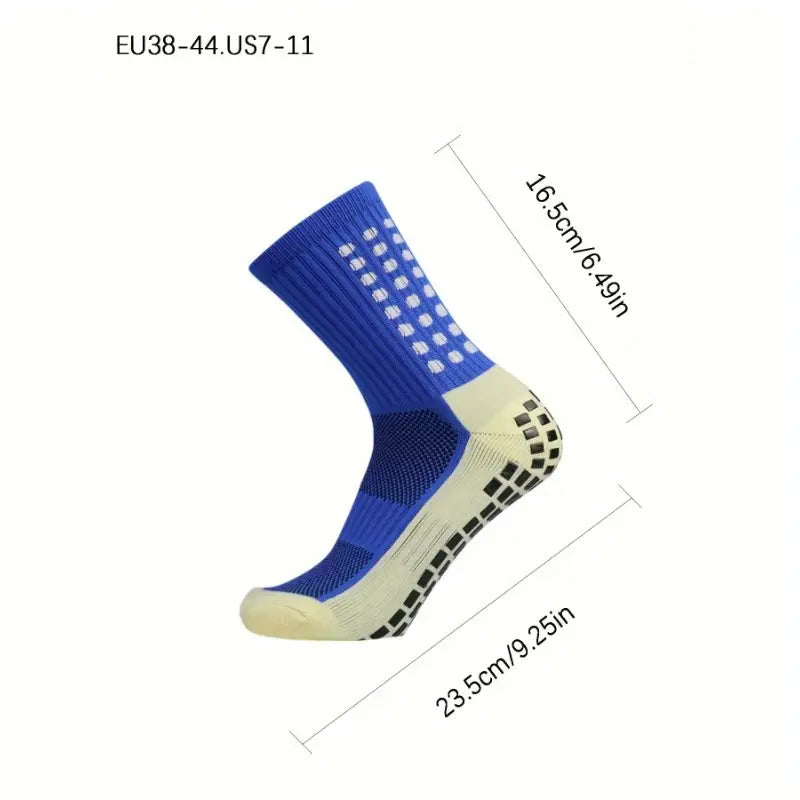 Grip Soccer Socks Anti Slip Athletic Socks Non-Slip Football Basketball Socks with Grip Pads